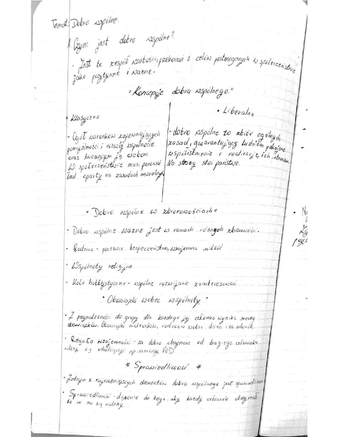 Dobro wspólne-wos rozszerzony 1 klasa liceum