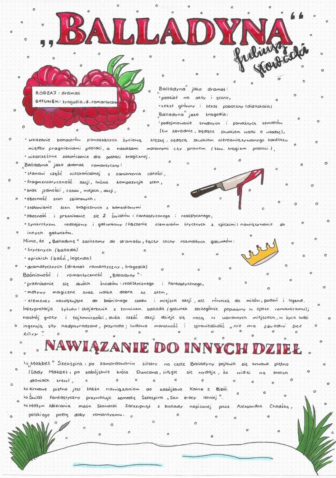 Balladyna - Streszczenie Krótkie i Szczegółowe, Bohaterowie i Motywy