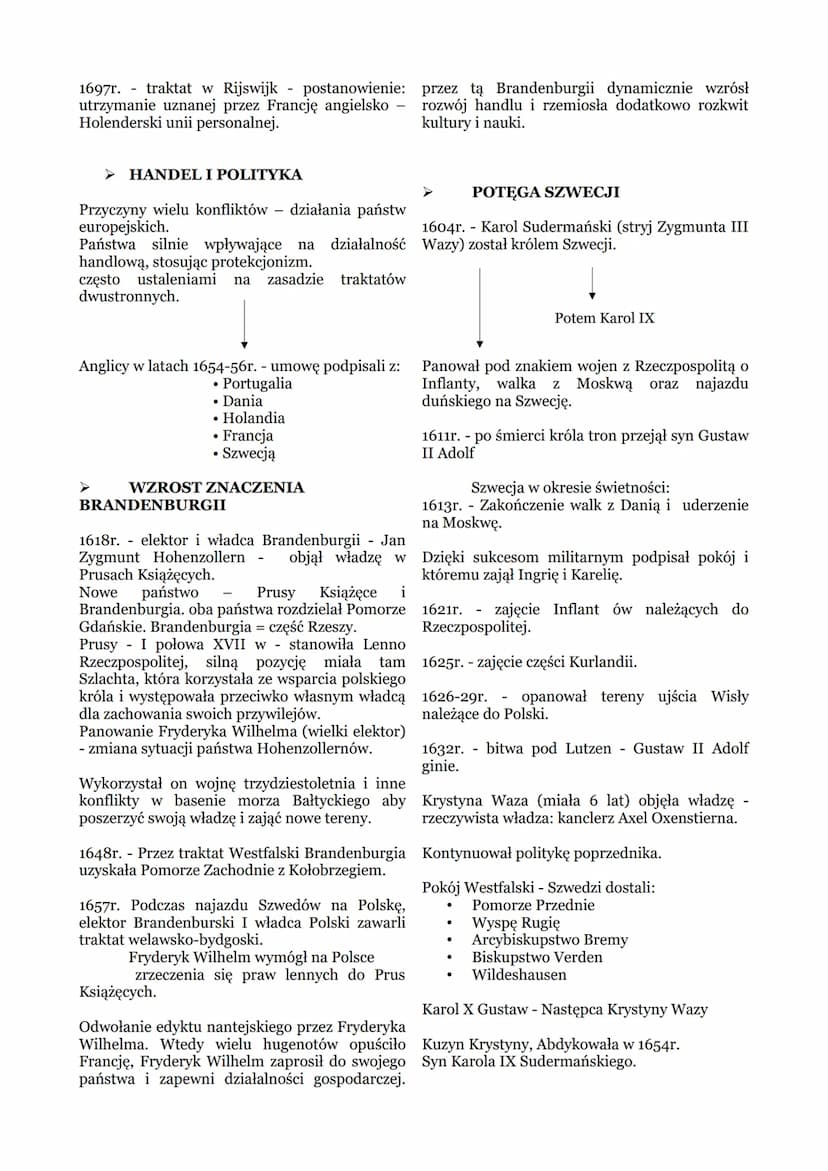 Zmiany polityczne w Europie w XVII w.
➤ UPADEK POTĘGI HISZPANII
XVI W - Hiszpania była światowym
mocarstwem, a pod koniec stulecia nastąpił
