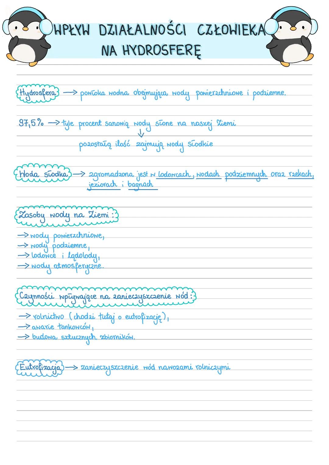 Wpływ działalności człowieka na hydrosferę