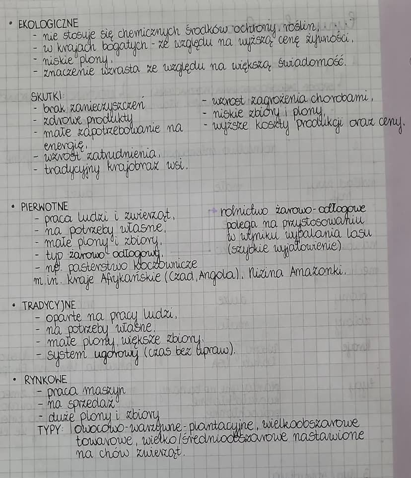 Eyny rolnictwa
4 kryteria podziału
ba SPOSÓB ZAGOSPODAROWANIA (PRZEZNACZENIE) ↳ EFEKTYWNOŚĆ PROP. ROLNEJ
samozaopatrzeniowe (wżytek własny),