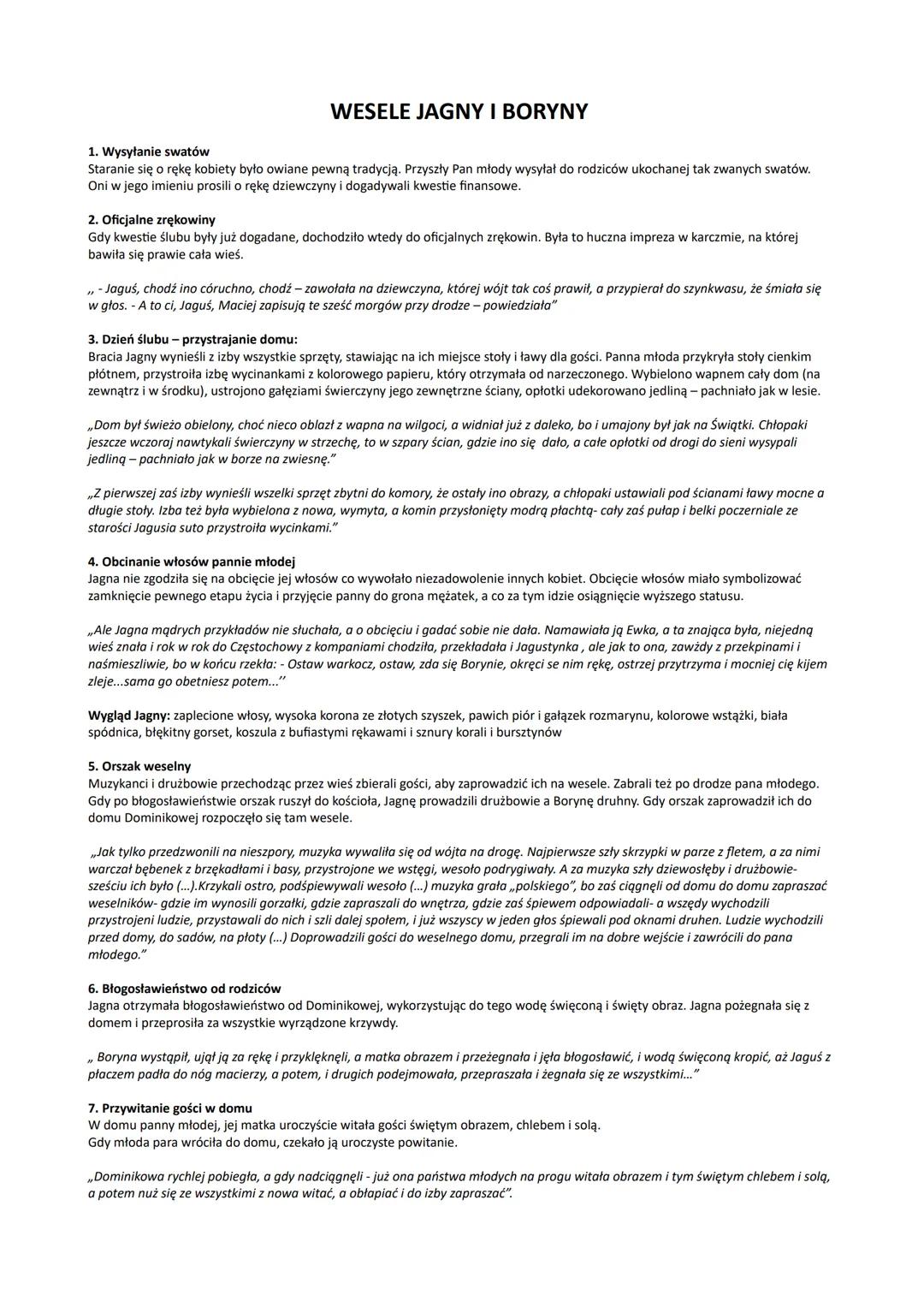 WESELE JAGNY I BORYNY
1. Wysyłanie swatów
Staranie się o rękę kobiety było owiane pewną tradycją. Przyszły Pan młody wysyłał do rodziców uko