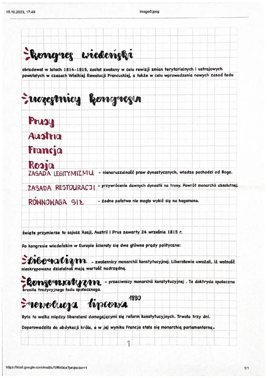 Pierwsza połowa XIX wieku- dział I