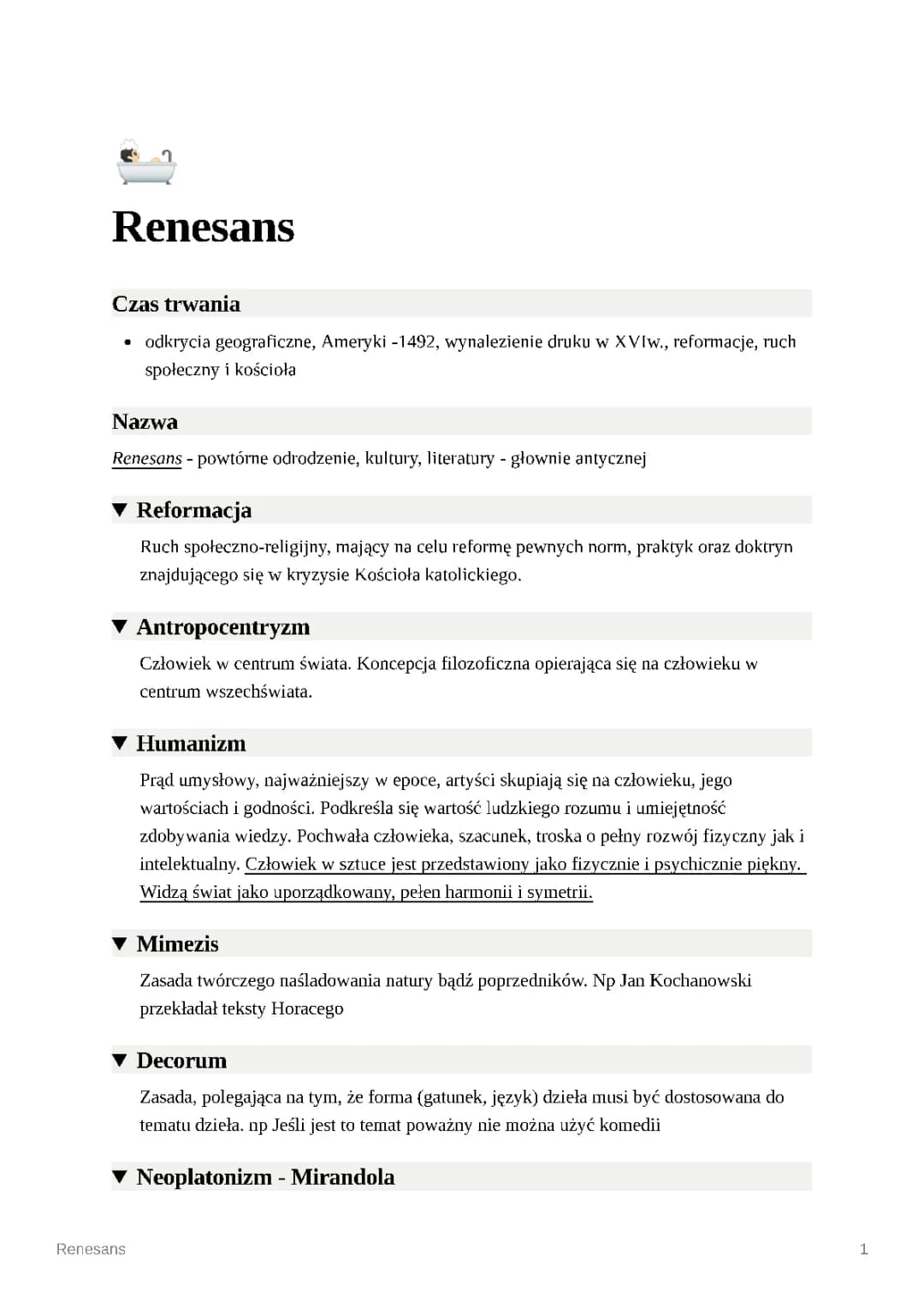 Renesans: Najważniejsze Informacje i Notatki dla Uczniów