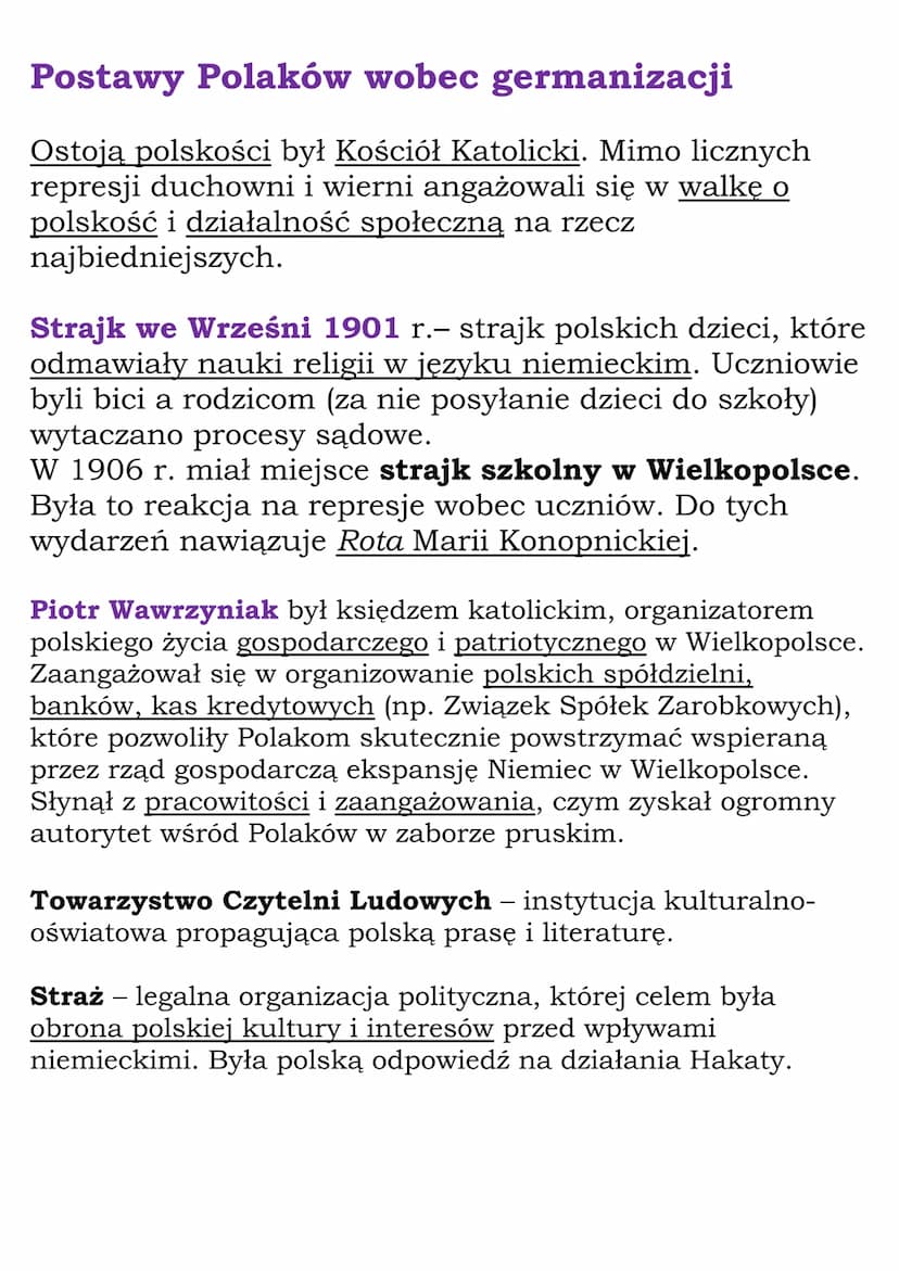 Sytuacja w zaborze
pruskim i austriackim
Germanizacyjna polityka władz niemieckich
Zjednoczenie Niemiec 1871 r.
Otto von Bismarck – kanclerz