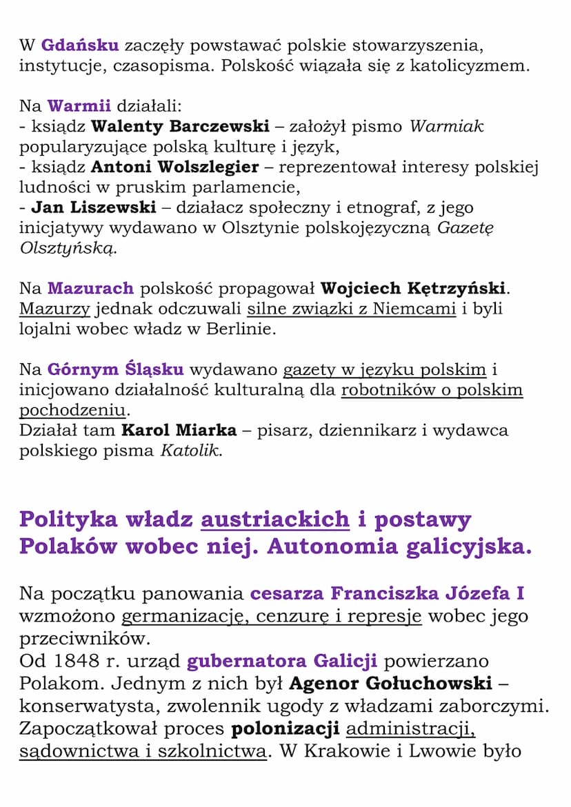 Sytuacja w zaborze
pruskim i austriackim
Germanizacyjna polityka władz niemieckich
Zjednoczenie Niemiec 1871 r.
Otto von Bismarck – kanclerz