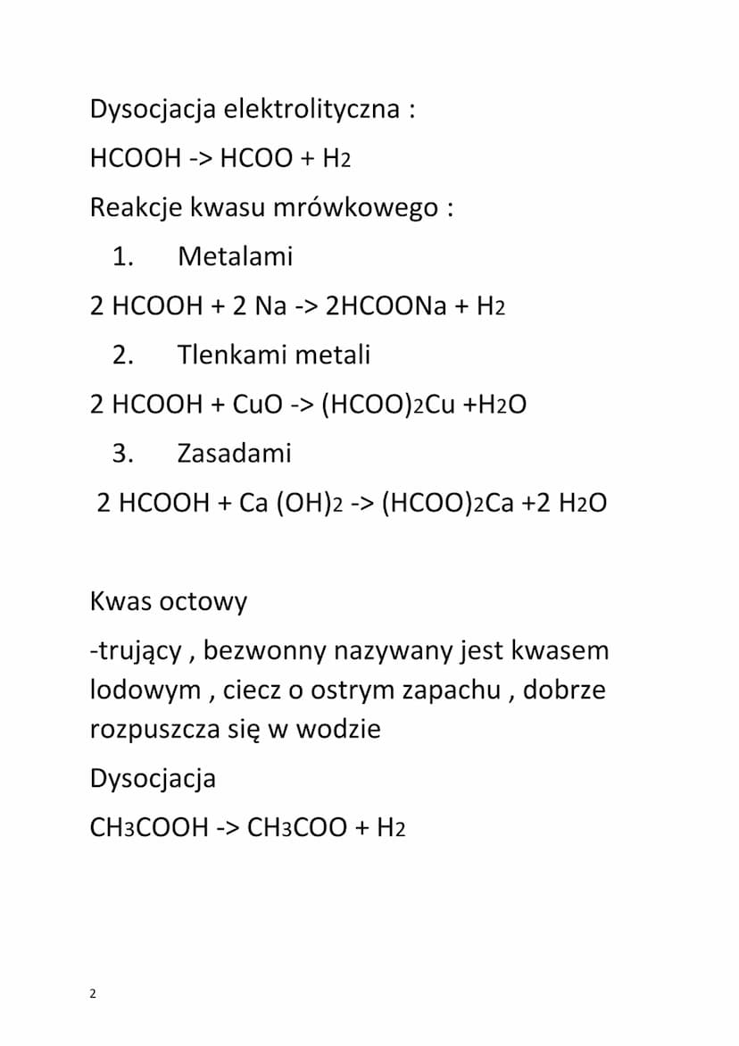 CHEMIA
KWASY KARBOKSYLOWE
Kwasy karboksylowe - odczyn kwaśny.
-COOH
RCOOH
Fermentacja octowa :
CH3-CH2-OH + O2 -> CH3-C = O + H₂O
OH
C2H5OH 