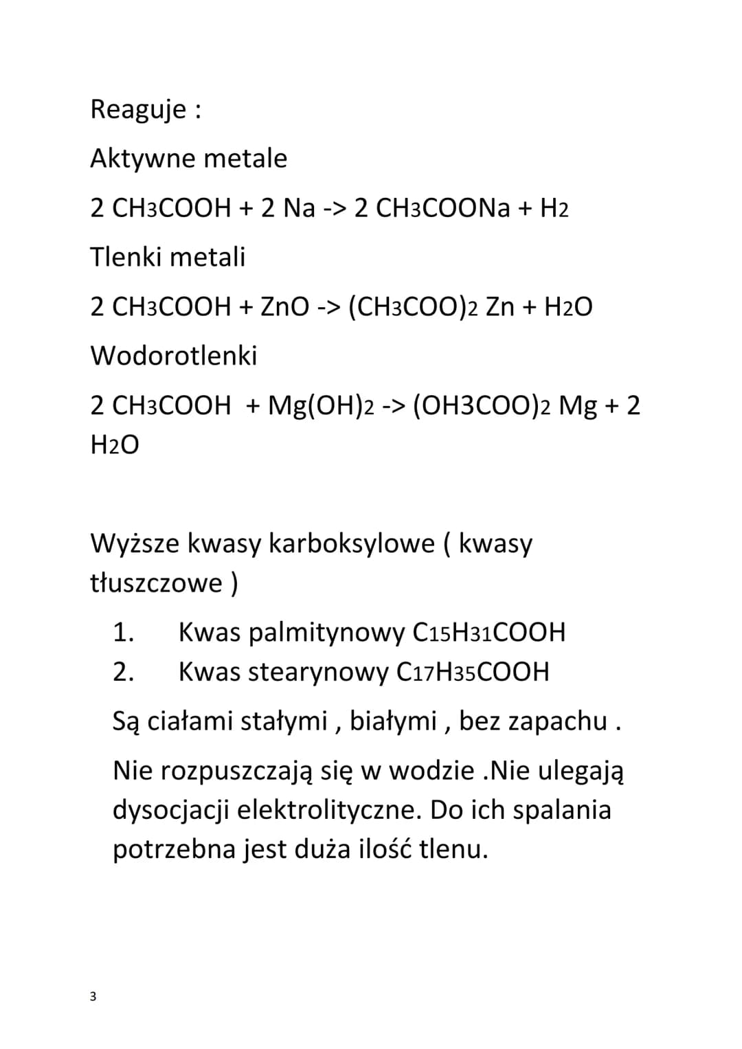 CHEMIA
KWASY KARBOKSYLOWE
Kwasy karboksylowe - odczyn kwaśny.
-COOH
RCOOH
Fermentacja octowa :
CH3-CH2-OH + O2 -> CH3-C = O + H₂O
OH
C2H5OH 