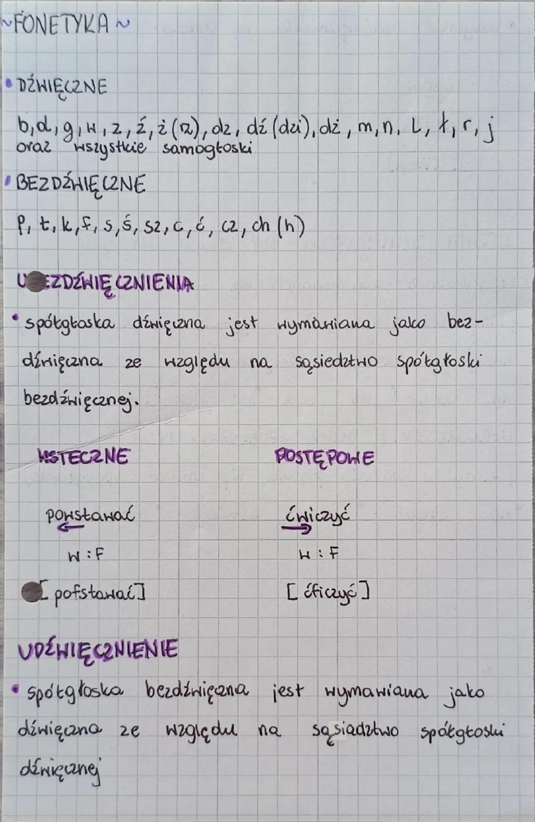 Fonetyka - Notatka dla Uczniów kl. 7/8