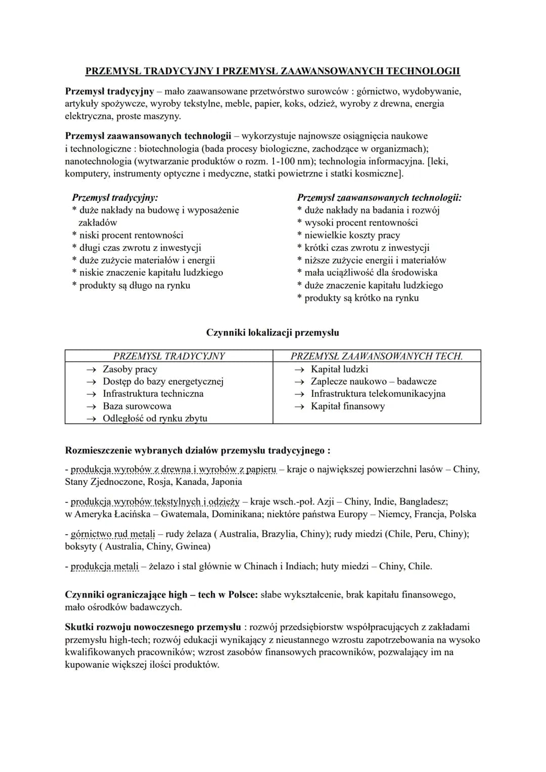 GEOGRAFIA - PRZEMYSŁ 