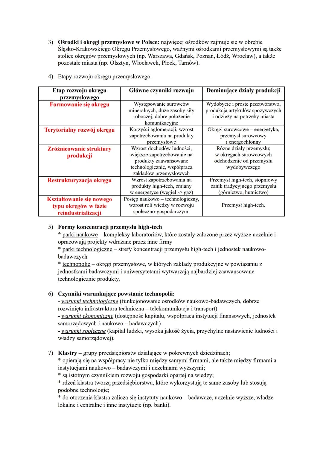 PRZEMYSŁ TRADYCYJNY I PRZEMYSŁ ZAAWANSOWANYCH TECHNOLOGII
Przemysł tradycyjny - mało zaawansowane przetwórstwo surowców: górnictwo, wydobywa