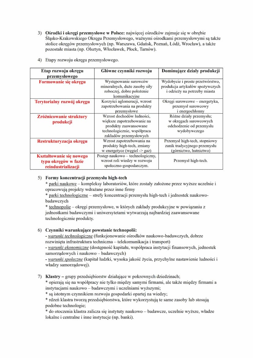 PRZEMYSŁ TRADYCYJNY I PRZEMYSŁ ZAAWANSOWANYCH TECHNOLOGII
Przemysł tradycyjny - mało zaawansowane przetwórstwo surowców: górnictwo, wydobywa