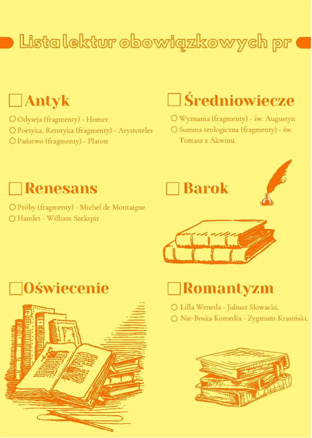 Lista lektur obowiązkowych CKE na maturę rozszerzoną 2024/25