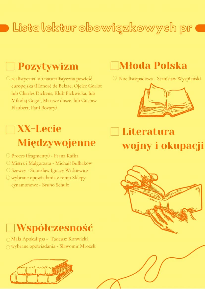 Lista lektur obowiązkowych pr
Antyk
Odyseja (fragmenty) - Homer
O Poetyka, Retoryka (fragmenty) - Arystoteles
O Państwo (fragmenty) - Platon