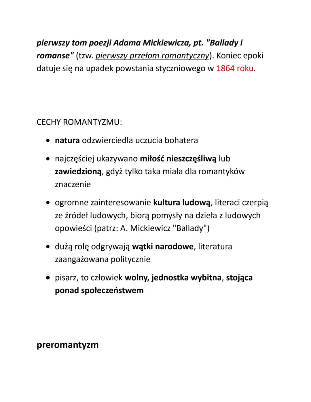ROMANTYZM
Nazwa wywodzi się od łacińskiego słowa romanus, czyli rzymski.
W średniowieczu określenia ,,romański" używano w odniesieniu
do jęz