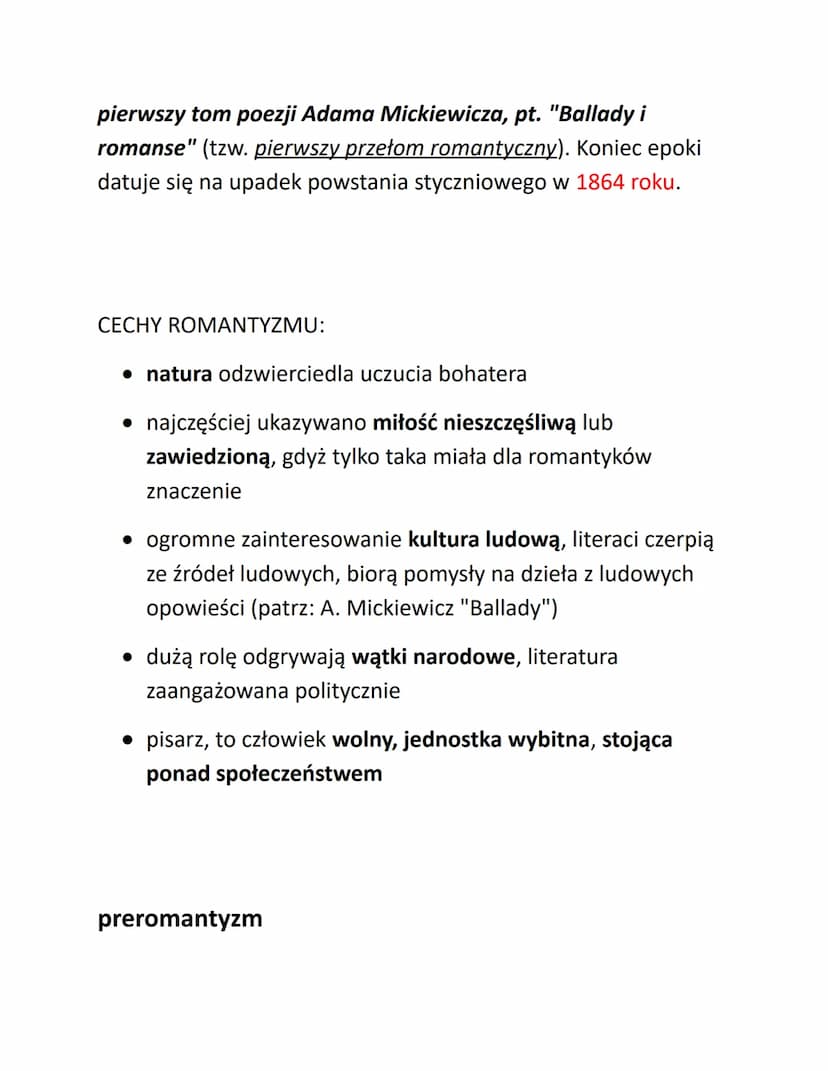 ROMANTYZM
Nazwa wywodzi się od łacińskiego słowa romanus, czyli rzymski.
W średniowieczu określenia ,,romański" używano w odniesieniu
do jęz