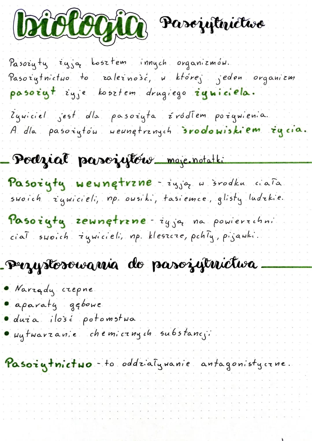 biologia Parozytnictwo
Pasożyty żyją kosztem innych organizmów..
Pasożytnictwo to
zależność, w
pasożyt żyje kosztem drugiego żywiciela.
M
kt