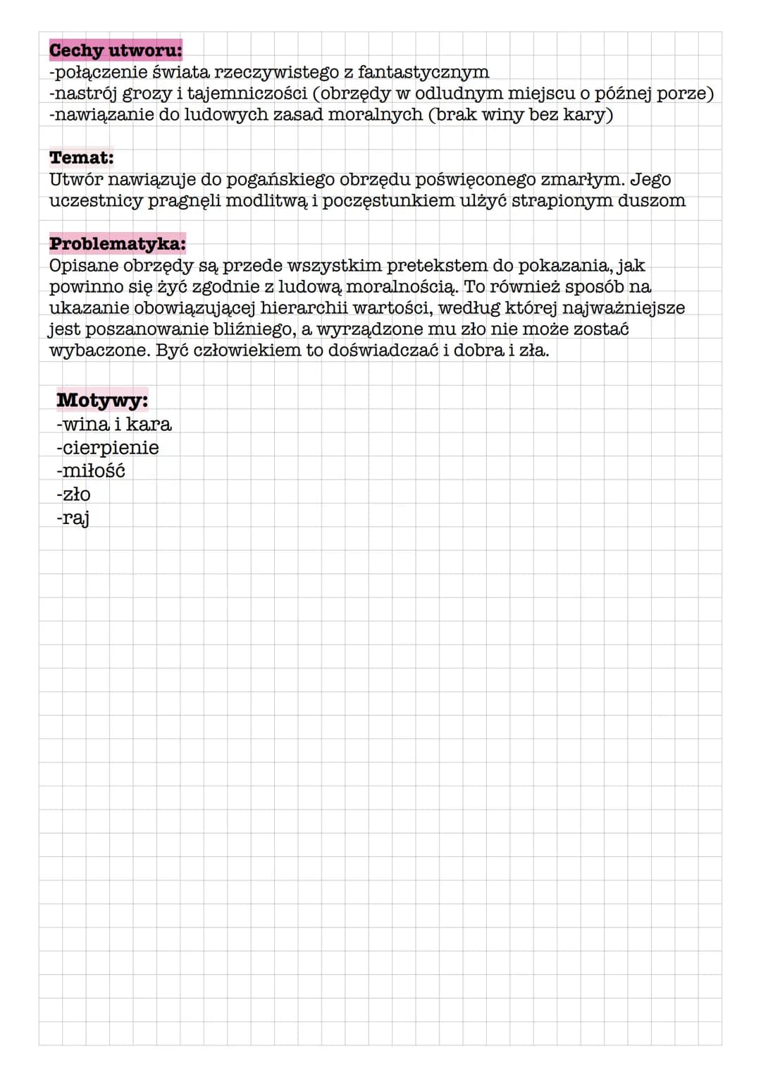 Dziady 2
gatunek literacki: dramat romantyczny rodzaj literacki: dramat
jedność miejsca (przycmentarna kaplica)
jedność czasu (noc z 1 na 2 