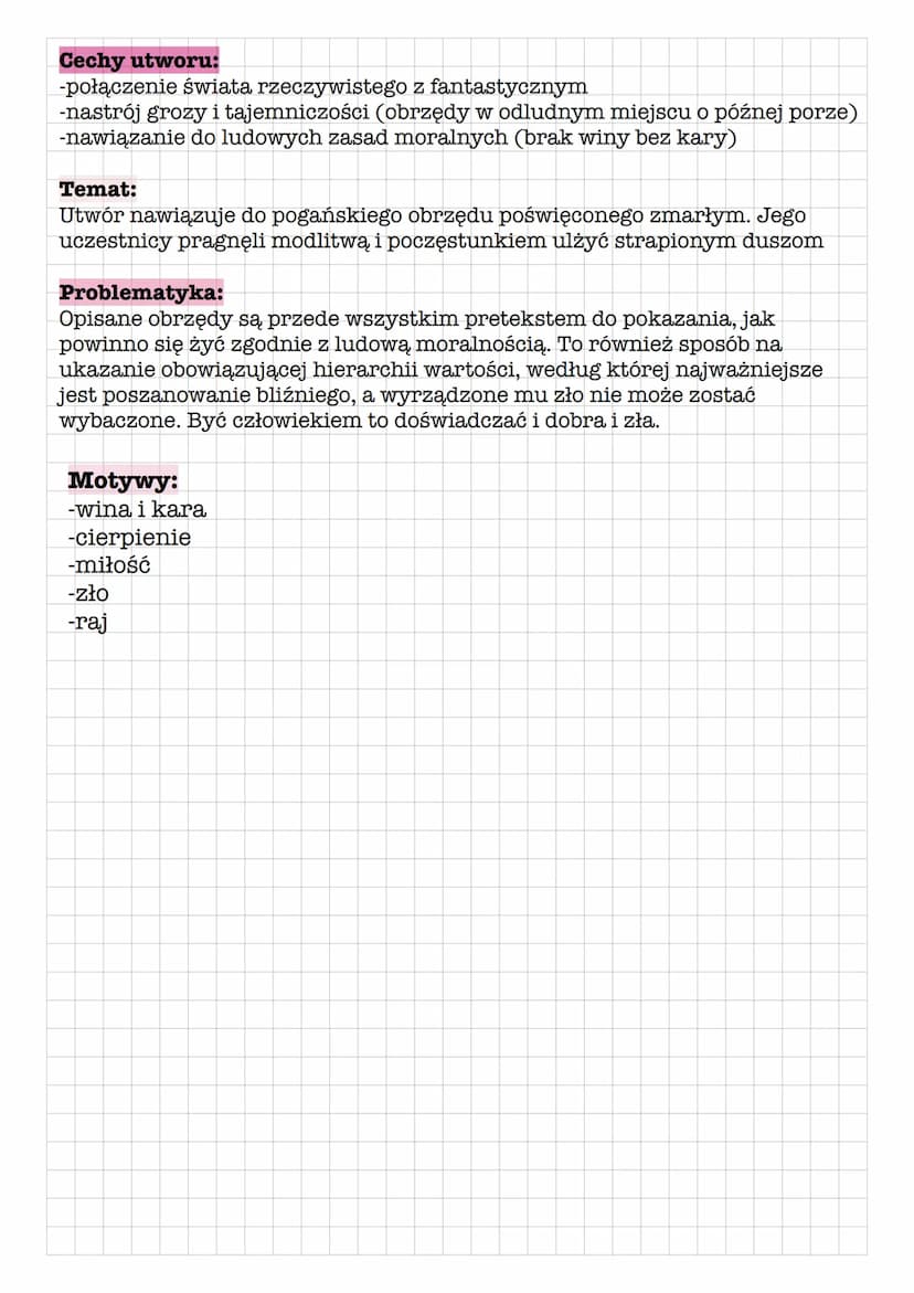 Dziady 2
gatunek literacki: dramat romantyczny rodzaj literacki: dramat
jedność miejsca (przycmentarna kaplica)
jedność czasu (noc z 1 na 2 