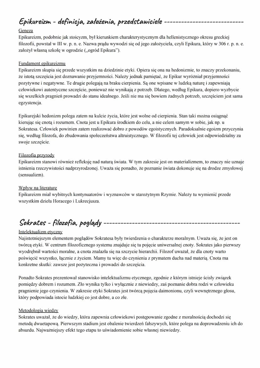 Filozofia antyczna - charakterystyka
Znaczenie i zakres terminu
Termin filozofia znaczy tyle, co ,,umiłowanie mądrości", natomiast filozof j
