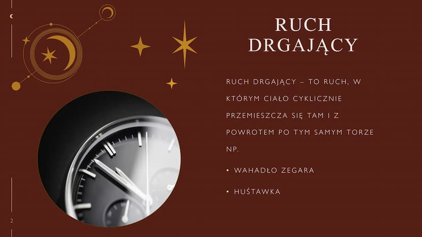 DRGANIA I FALE
NINA SZCZĘSNA 2
TT
RUCH
DRGAJĄCY
RUCH DRGAJĄCY – TO RUCH, W
KTÓRYM CIAŁO CYKLICZNIE
PRZEMIESZCZA SIĘ TAM I Z
POWROTEM PO TYM 