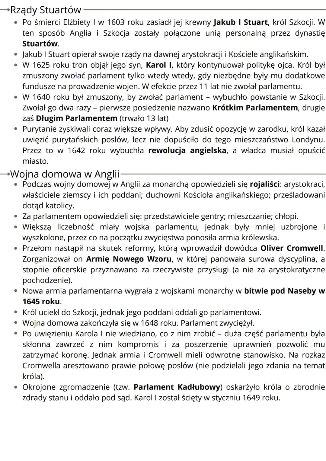 rewolucja angielska i
monarchia parlamentarna
1642-1648
1653-1658
wojna domowa Cromwell lordem
w Angli
protektorem
1630
1640 r.
obrady Krótk