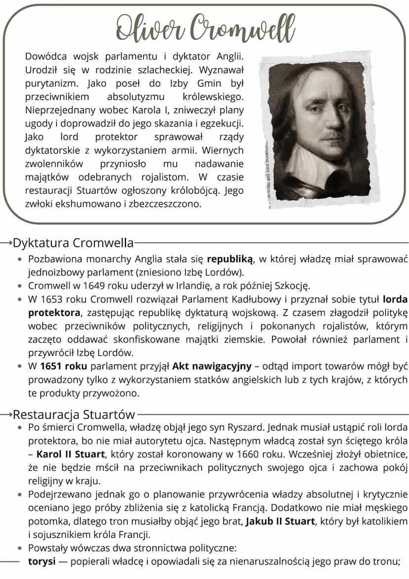 rewolucja angielska i
monarchia parlamentarna
1642-1648
1653-1658
wojna domowa Cromwell lordem
w Angli
protektorem
1630
1640 r.
obrady Krótk