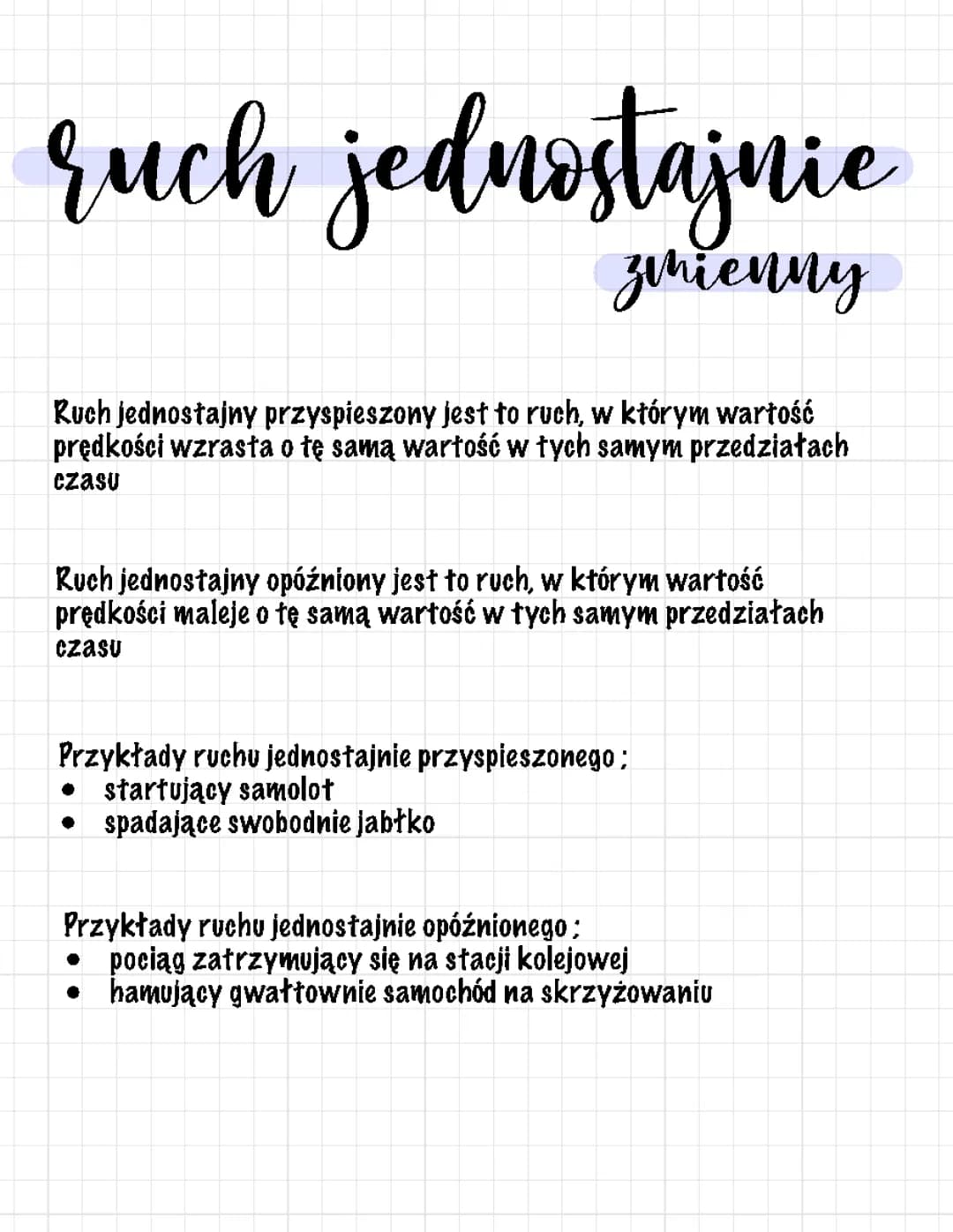 ruch jednostajnie zmienny