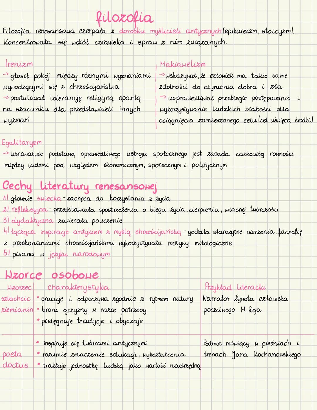 Renesans
Renesans-odrodzenie - określa to okres odrodzenia się w Europie idei antycznych - w
dziedzinie filozofii, literatury i sztuki
Ramy 