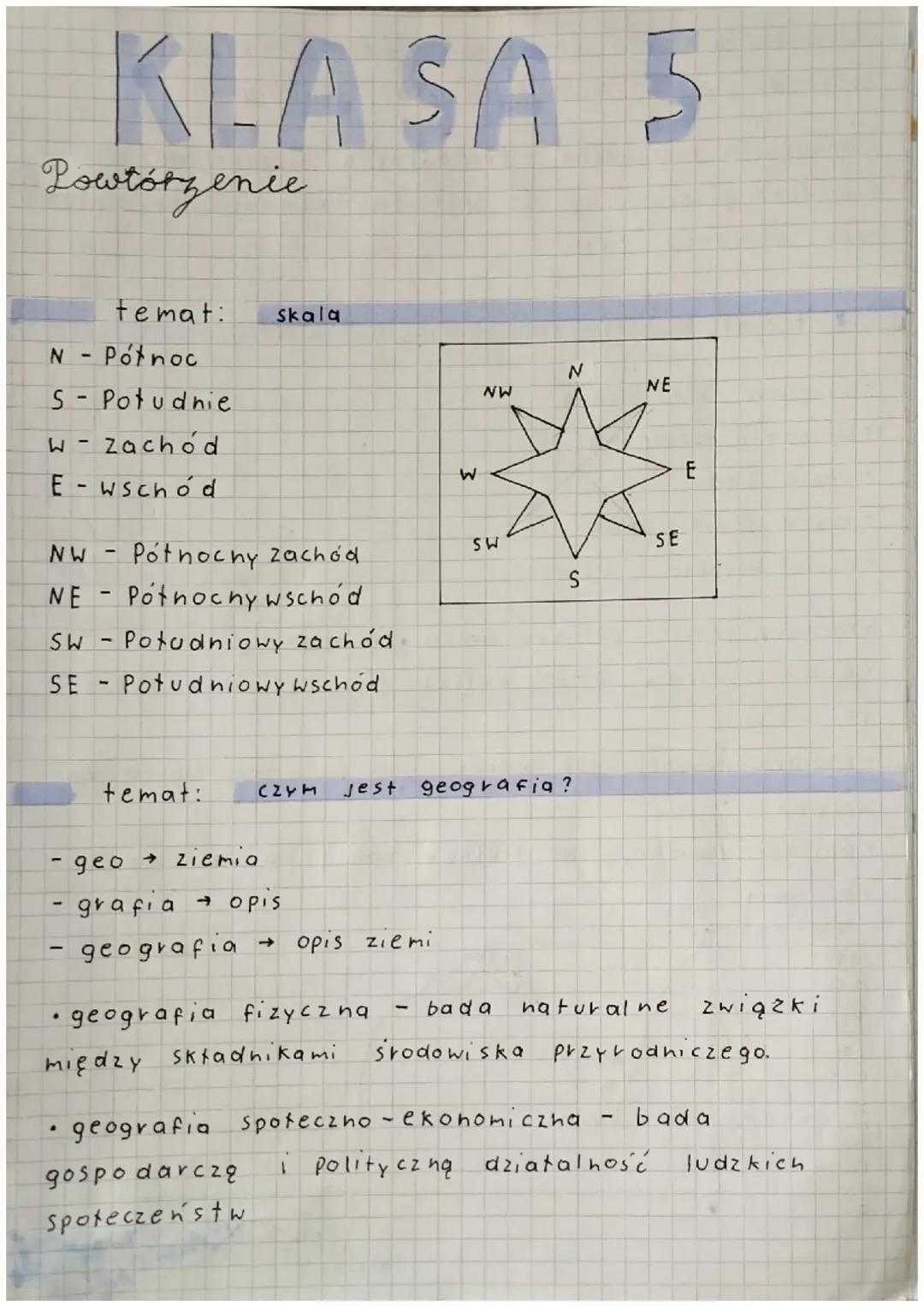 powtórzenie kl 5 geografia 