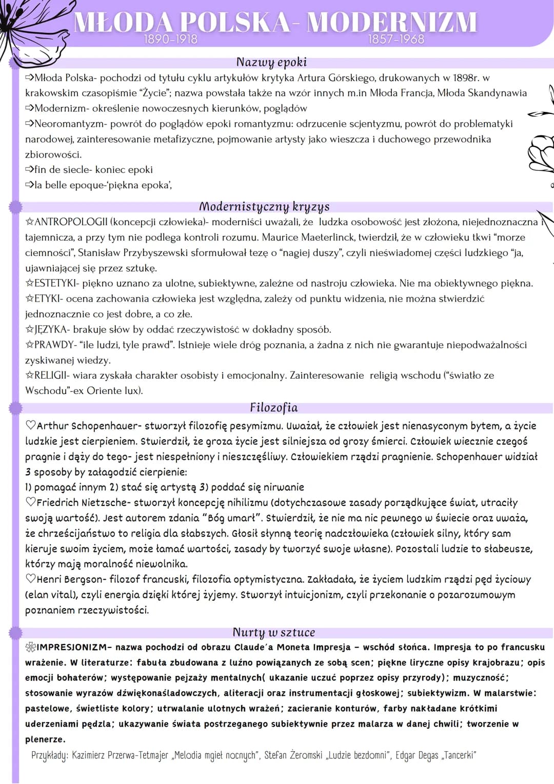 MŁODA POLSKA- MODERNIZM
1857-1968
1890-1918
Nazwy epoki
>Młoda Polska- pochodzi od tytułu cyklu artykułów krytyka Artura Górskiego, drukowan