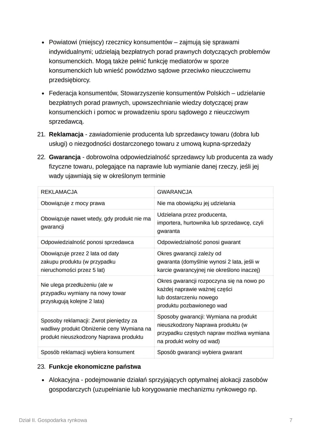 Dział II. Gospodarka rynkowa
1. Gospodarka nakazowo - rozdzielcza
Gospodarka centralnie sterowana
Opierała się na własności publicznej i cen