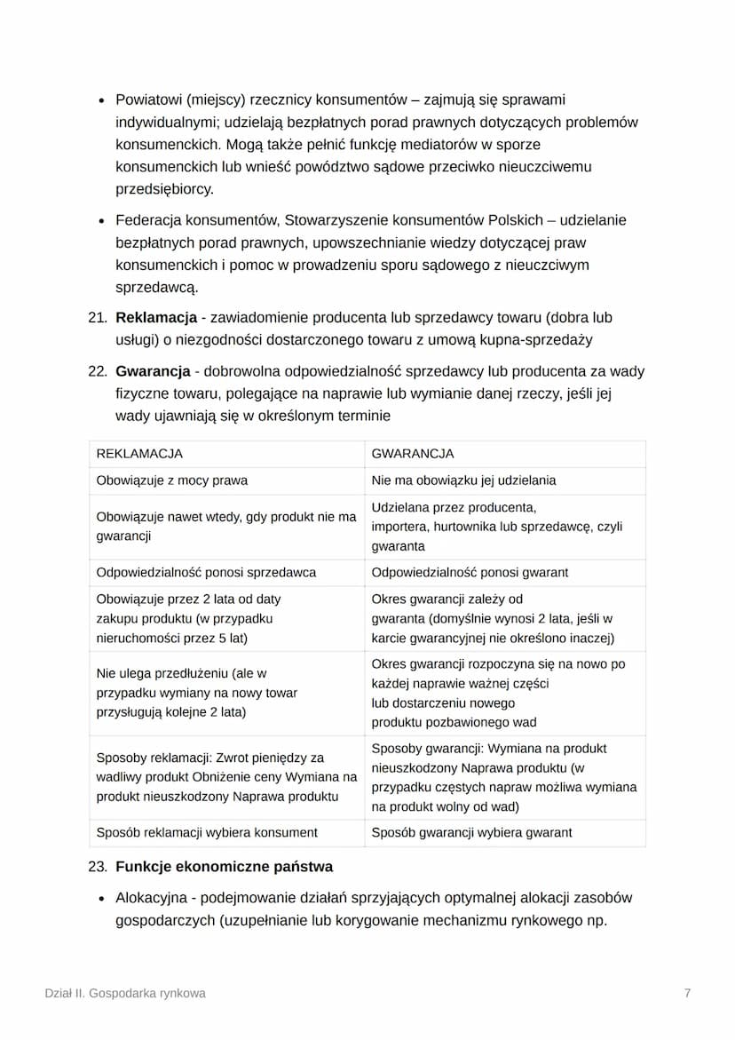 Dział II. Gospodarka rynkowa
1. Gospodarka nakazowo - rozdzielcza
Gospodarka centralnie sterowana
Opierała się na własności publicznej i cen
