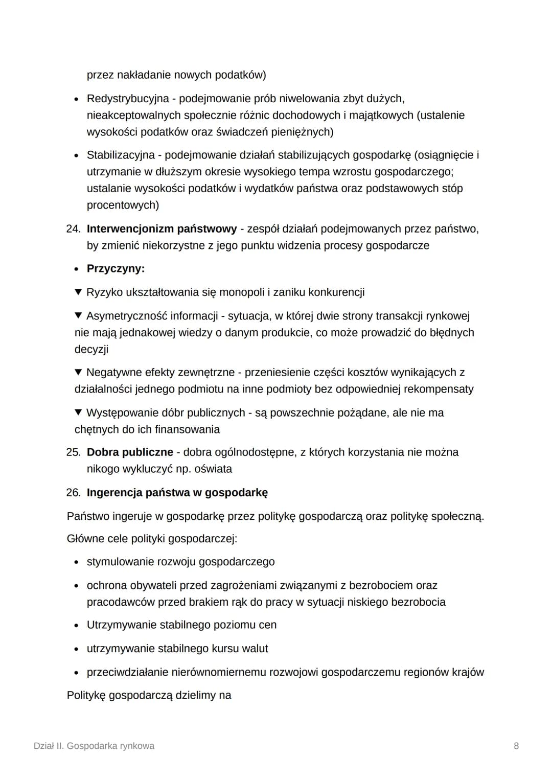 Dział II. Gospodarka rynkowa
1. Gospodarka nakazowo - rozdzielcza
Gospodarka centralnie sterowana
Opierała się na własności publicznej i cen