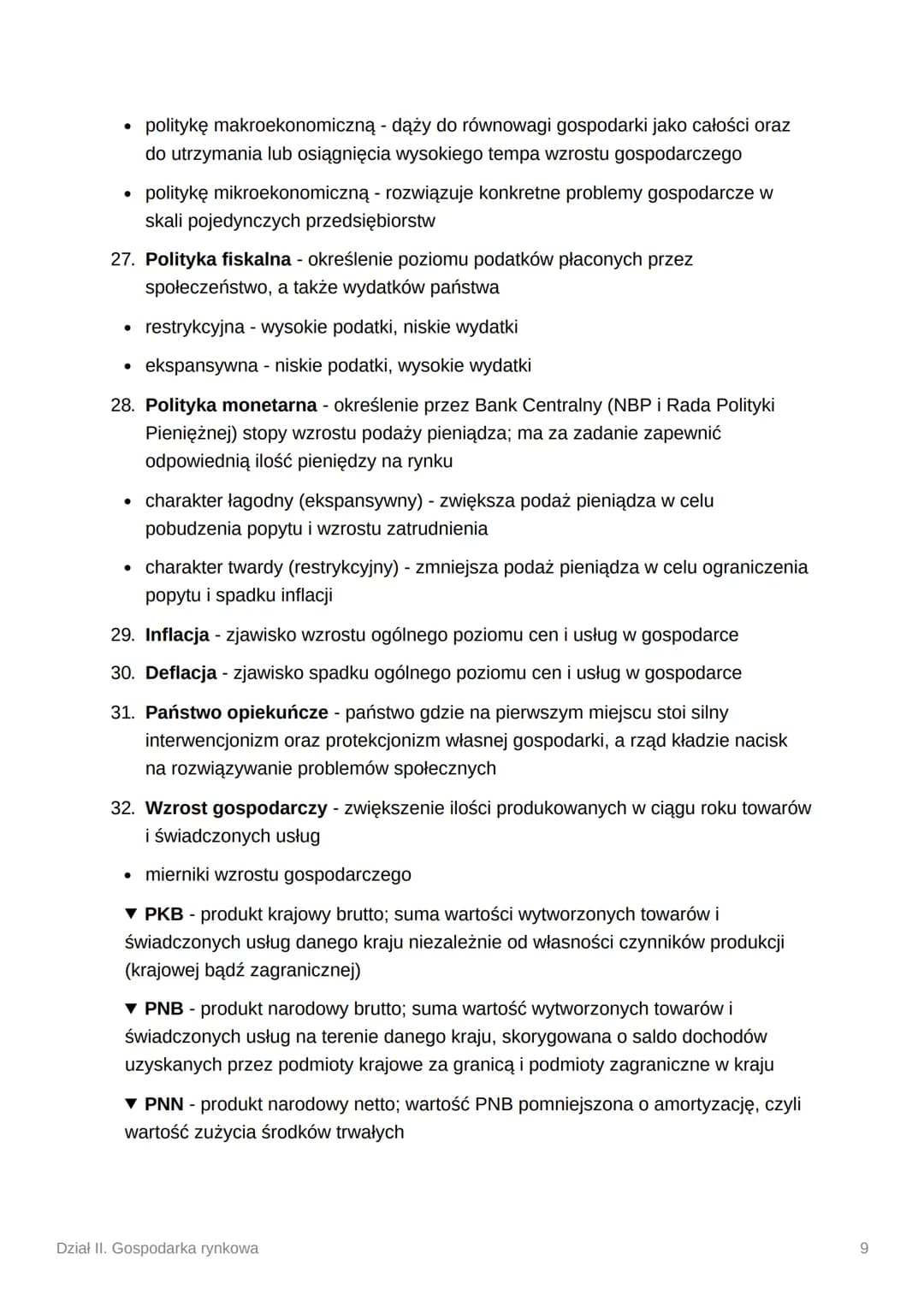 Dział II. Gospodarka rynkowa
1. Gospodarka nakazowo - rozdzielcza
Gospodarka centralnie sterowana
Opierała się na własności publicznej i cen