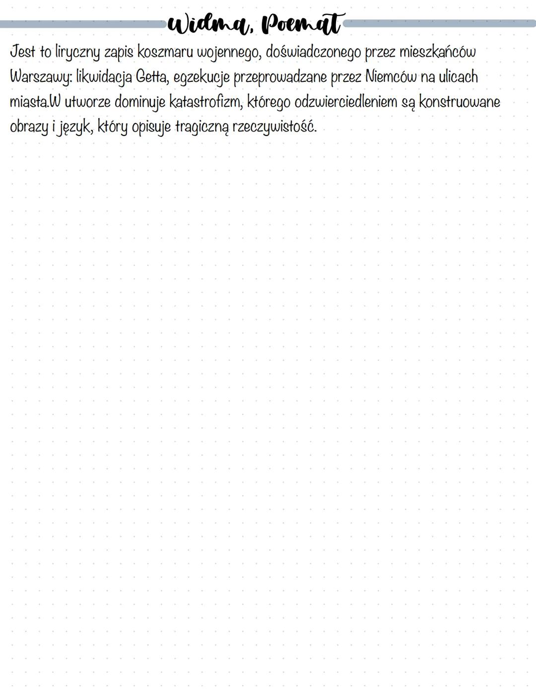 Tadeusz Gajcy
Poeta apokalipsy spetłnionej, przedstawiciel pokolenia Kolumbów. Zginął w powstaniu
warszawskim. Jego twórczość jest wymagając