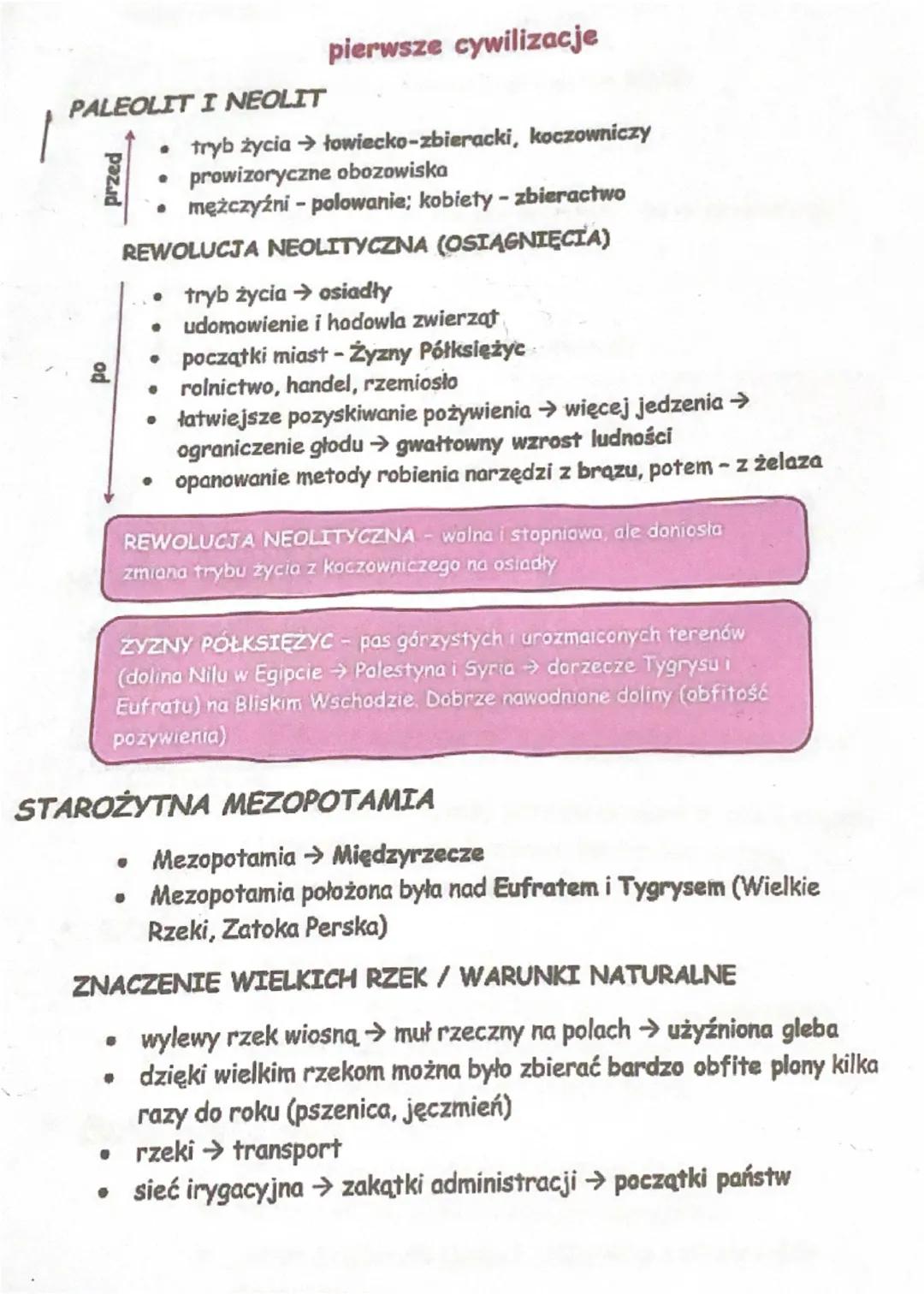 1
PALEOLIT I NEOLIT
przed
do
pierwsze cywilizacje
⚫ tryb życia → łowiecko-zbieracki, koczowniczy
⚫ prowizoryczne obozowiska
• mężczyźni - po