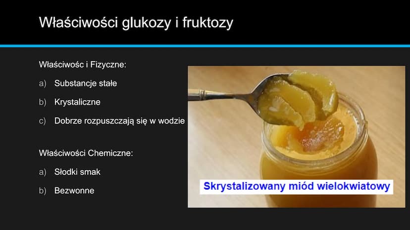 BB
OF
monosacharydy Co to cukry proste?
Cukry proste, inaczej monosacharydy,
zbudowane z węgla, wodoru i tlenu. To
pojedyncze cząsteczki, kt