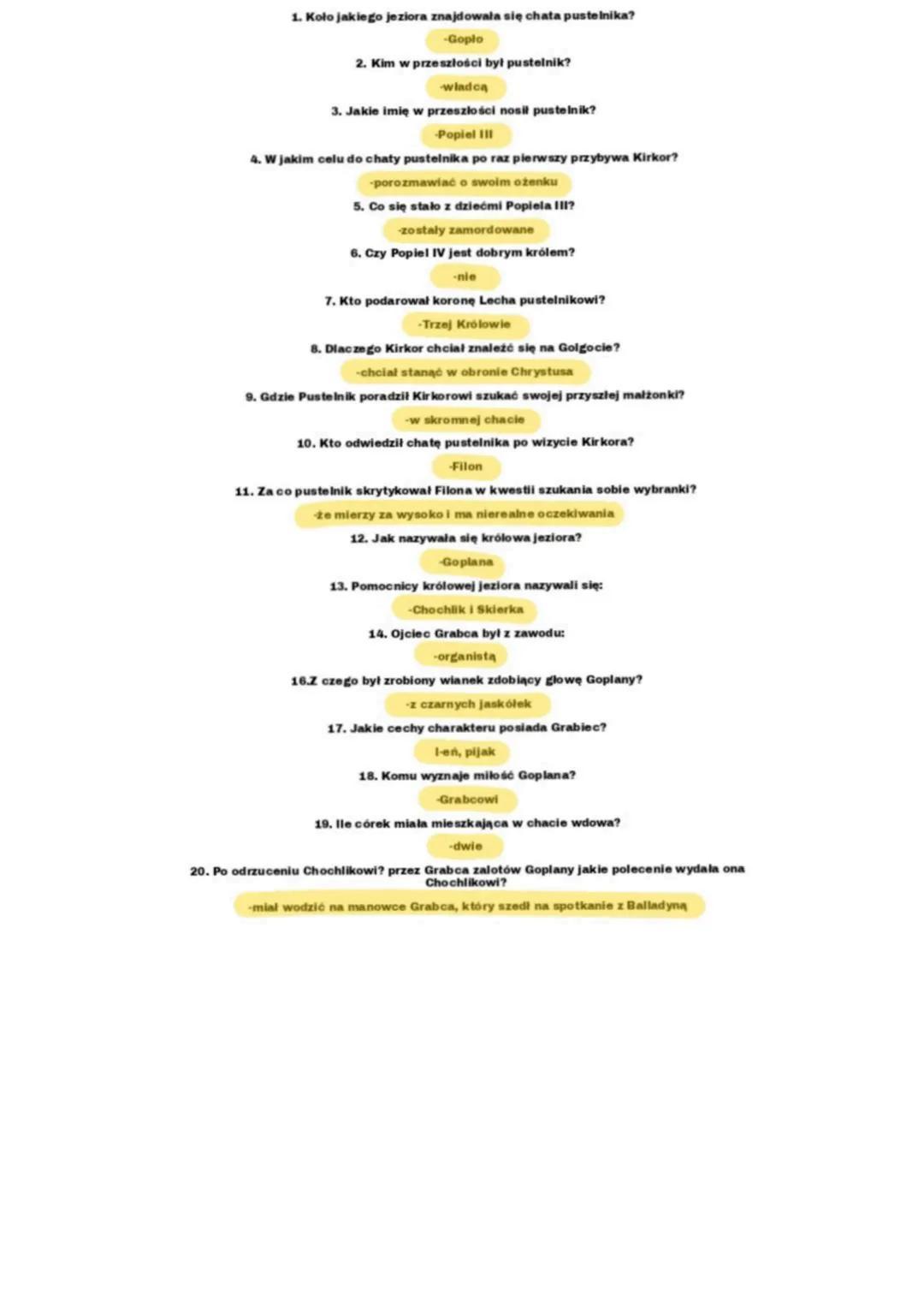 1. Koło jakiego jeziora znajdowała się chata puste Inika?
-Gopło
2. Kim w przeszłości był pustelnik?
wladcą
3. Jakie imię w przeszłości nosi