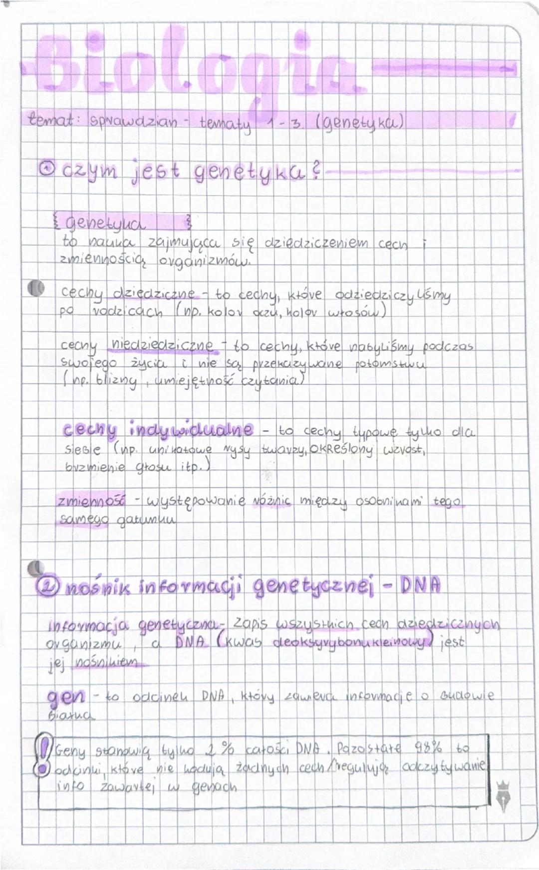 Genetyka - Omówienie Tematów (1-3) z Biologii