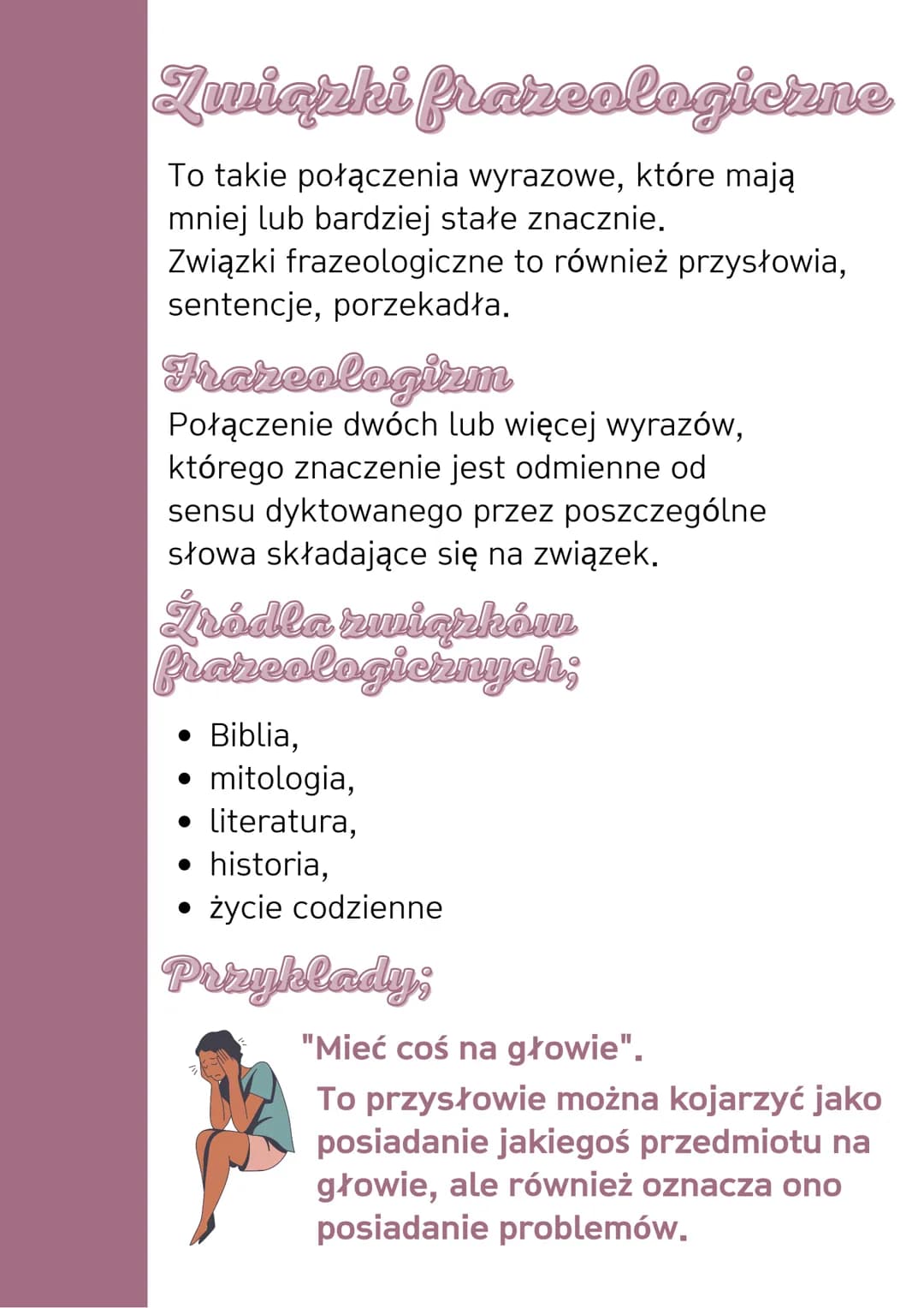 Zwierki frazeologiczne
To takie połączenia wyrazowe, które mają
mniej lub bardziej stałe znacznie.
Związki frazeologiczne to również przysło