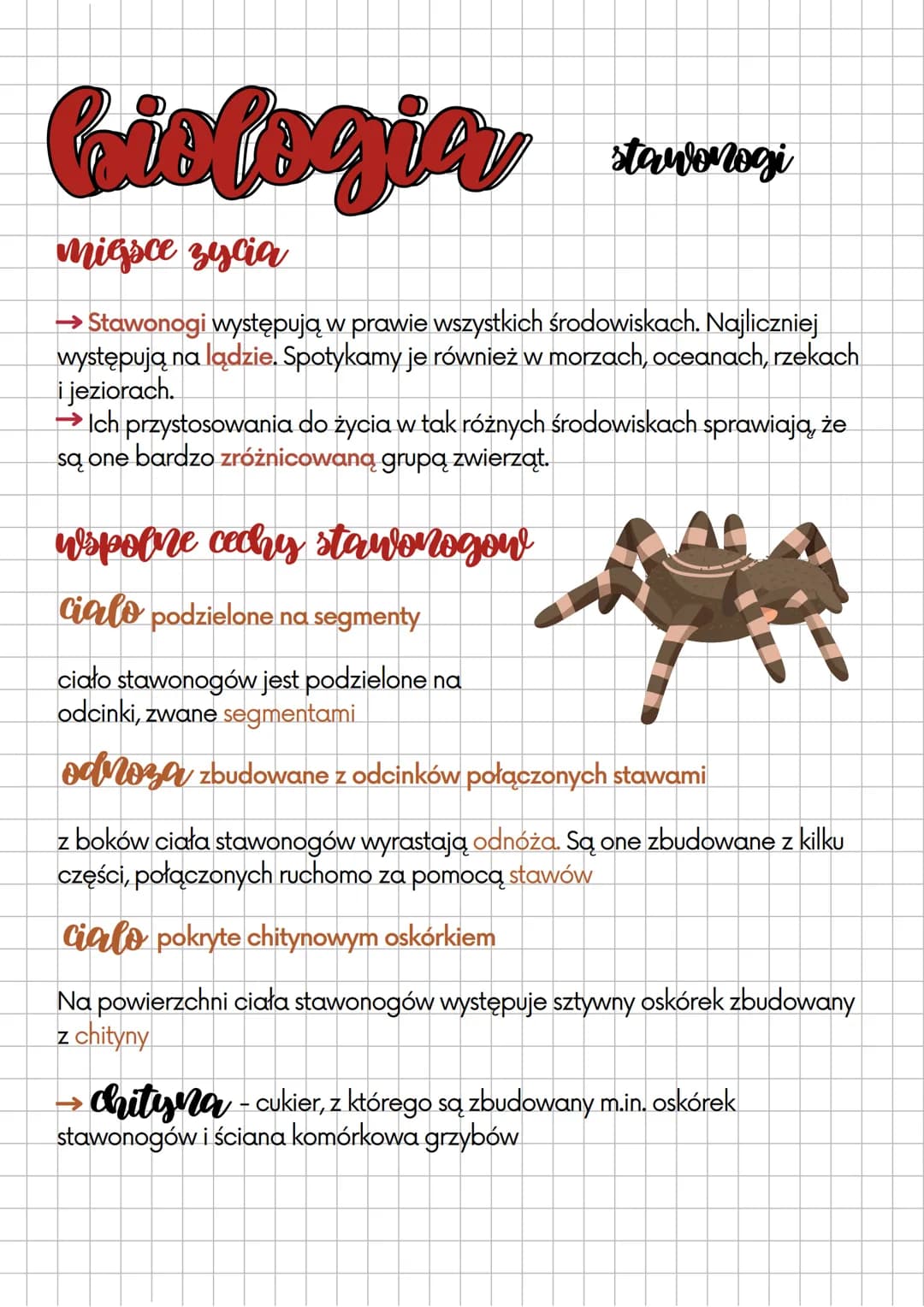 biologia
migsce zycia
→ Stawonogi występują w prawie wszystkich środowiskach. Najliczniej
występują na lądzie. Spotykamy je również w morzac