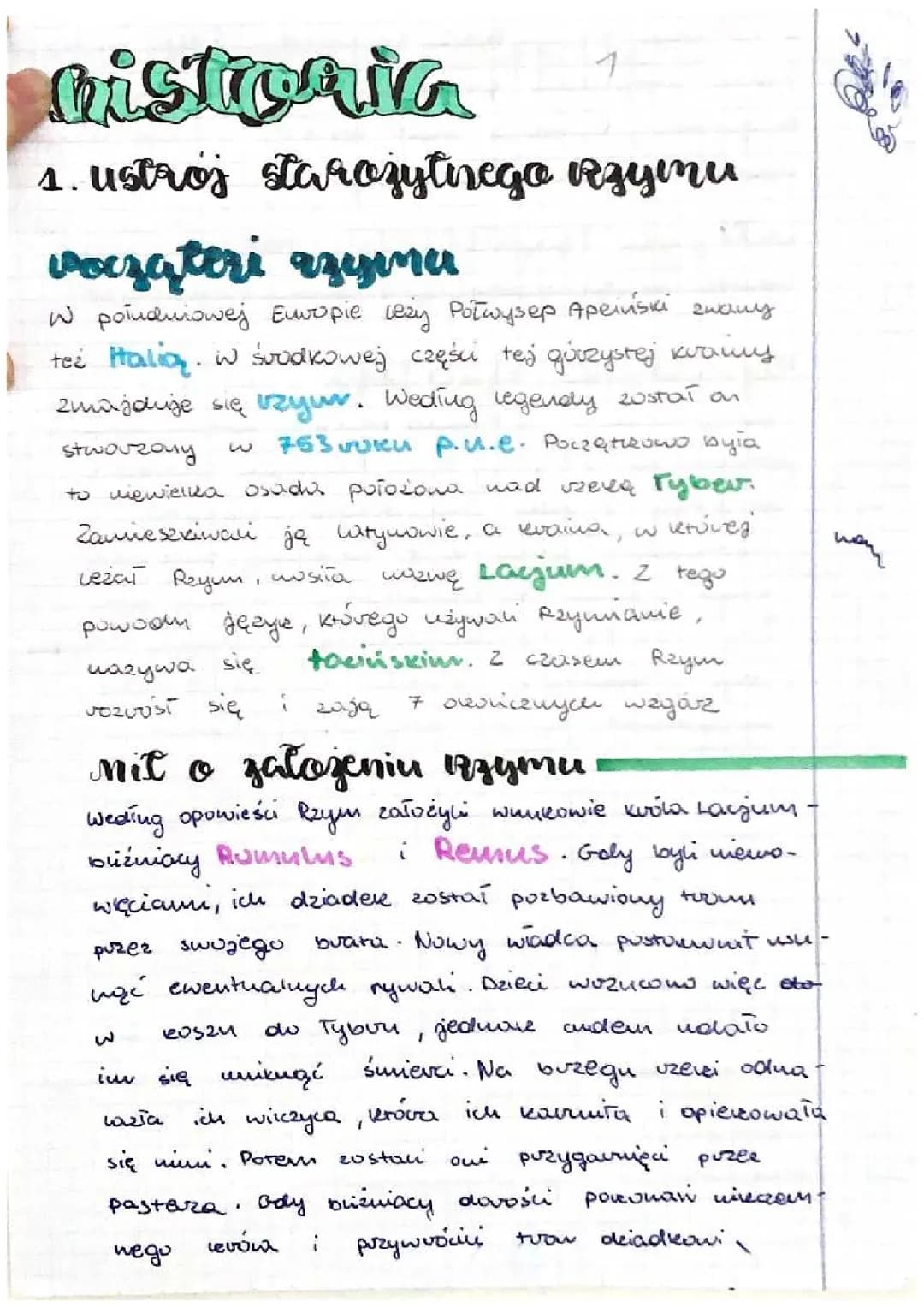 Starożytny Rzym - Notatki Klasa 5, Dział 3