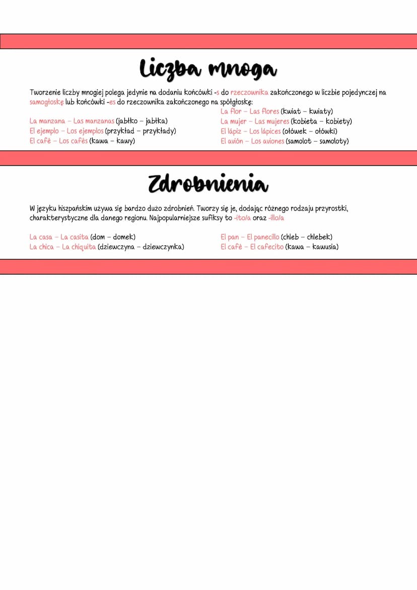 Ⓡzeczownik
W języku hiszpańskim rzeczowniki odmieniają się przez liczby oraz rodzaje. Nie występuje zjawisko deklinacji, natomiast
charakter