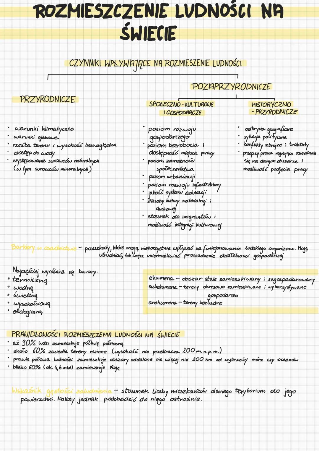 .
.
。
●
.
.
ROZMIESZCZENIE LUDNOŚCI NA
Najczęściej wyróżnia się bariery:
• termiczną
U
.
PRZYRODNICZE
ŚWIECIE
CZYNNIKI WPŁYWAJĄCE NA ROZMIES