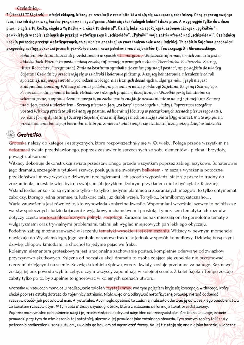"Szewcy" Stanisław Ignacy Witkiewicz
Geneza
Dramat powstał w latach 1931-34. Po nim Witkacy napisał podobno w 1938 roku ostatnią zaginioną p