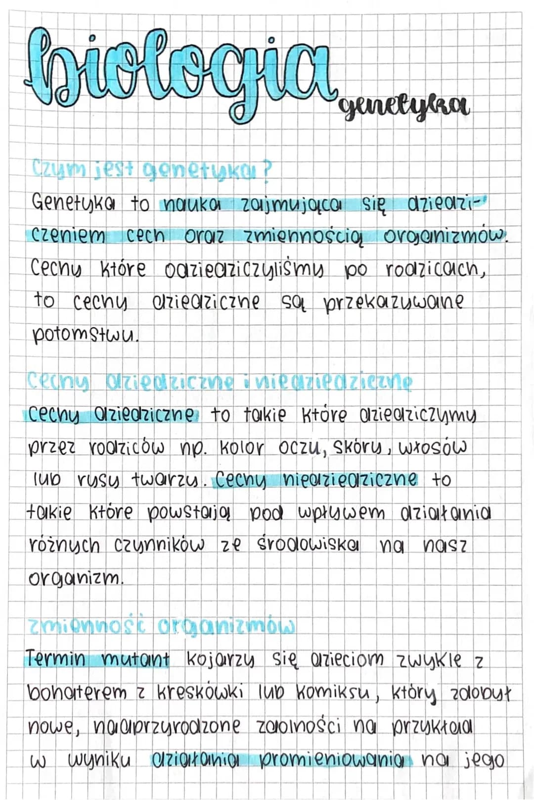 Czym jest genetyka klasa 8: notatka, kartkówka, prezentacja, quiz