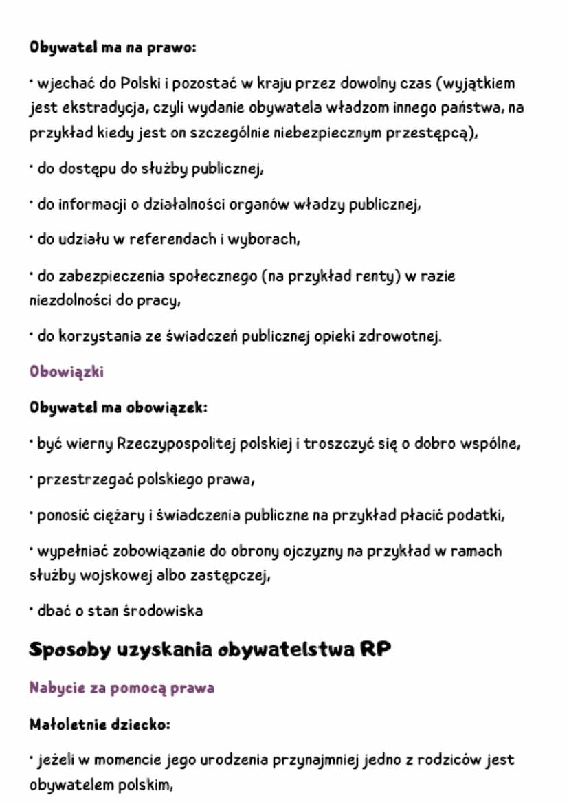 OBYWATELSTWO I NARODOWOŚĆ
Istora obywatelstwa
obywatelstwo - prawna więź łącząca jednostkę z państwem
*paszport - dokument poświadczający zw