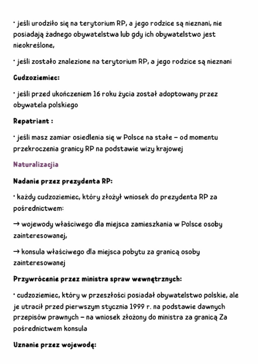 OBYWATELSTWO I NARODOWOŚĆ
Istora obywatelstwa
obywatelstwo - prawna więź łącząca jednostkę z państwem
*paszport - dokument poświadczający zw
