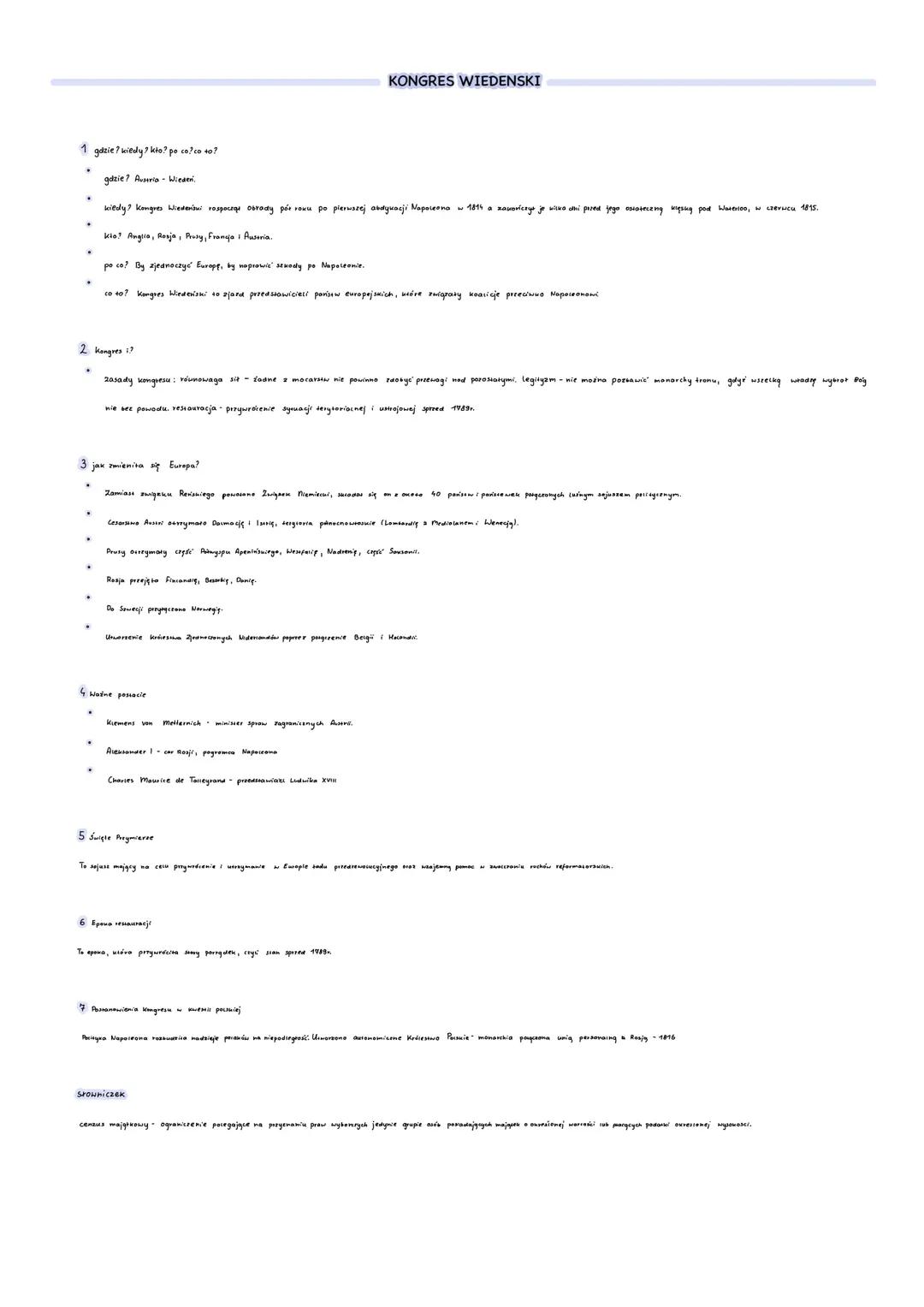 Kongres Wiedeński i Walka z Porządkiem Kongresowym - Kluczowe Informacje